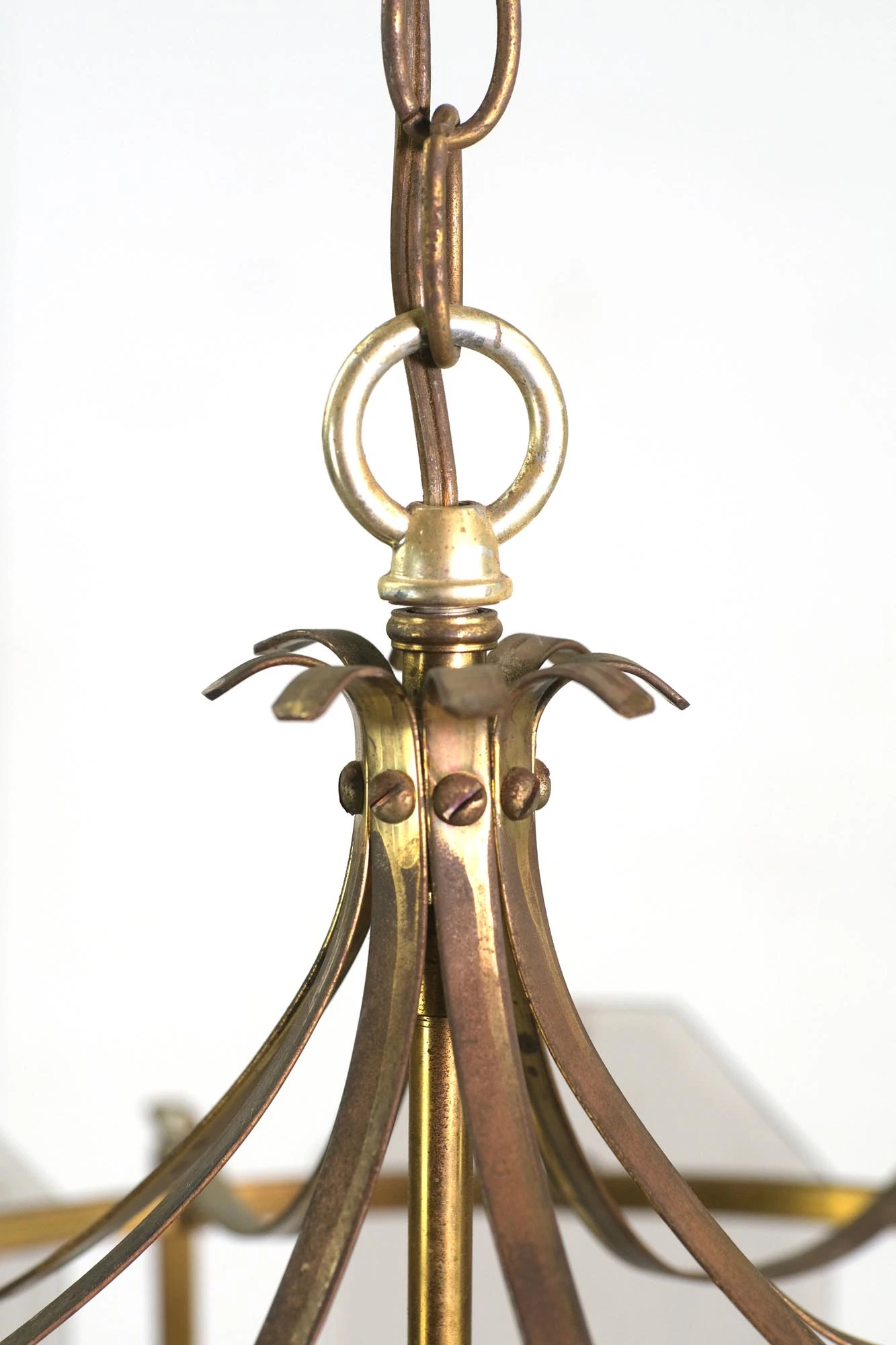 Modern 8 Arm Polished Brass Glass Lantern Pendant Light 8 Modern 8 Arm Polished Brass Glass Lantern Pendant Light - Image 6