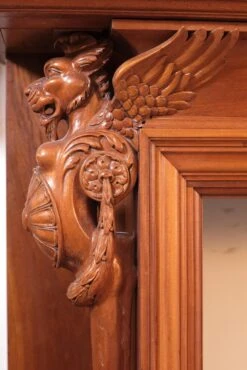 Large 19th Century American Carved Mahogany Mantel With Overmantel -OGT Sale Store q279909 05