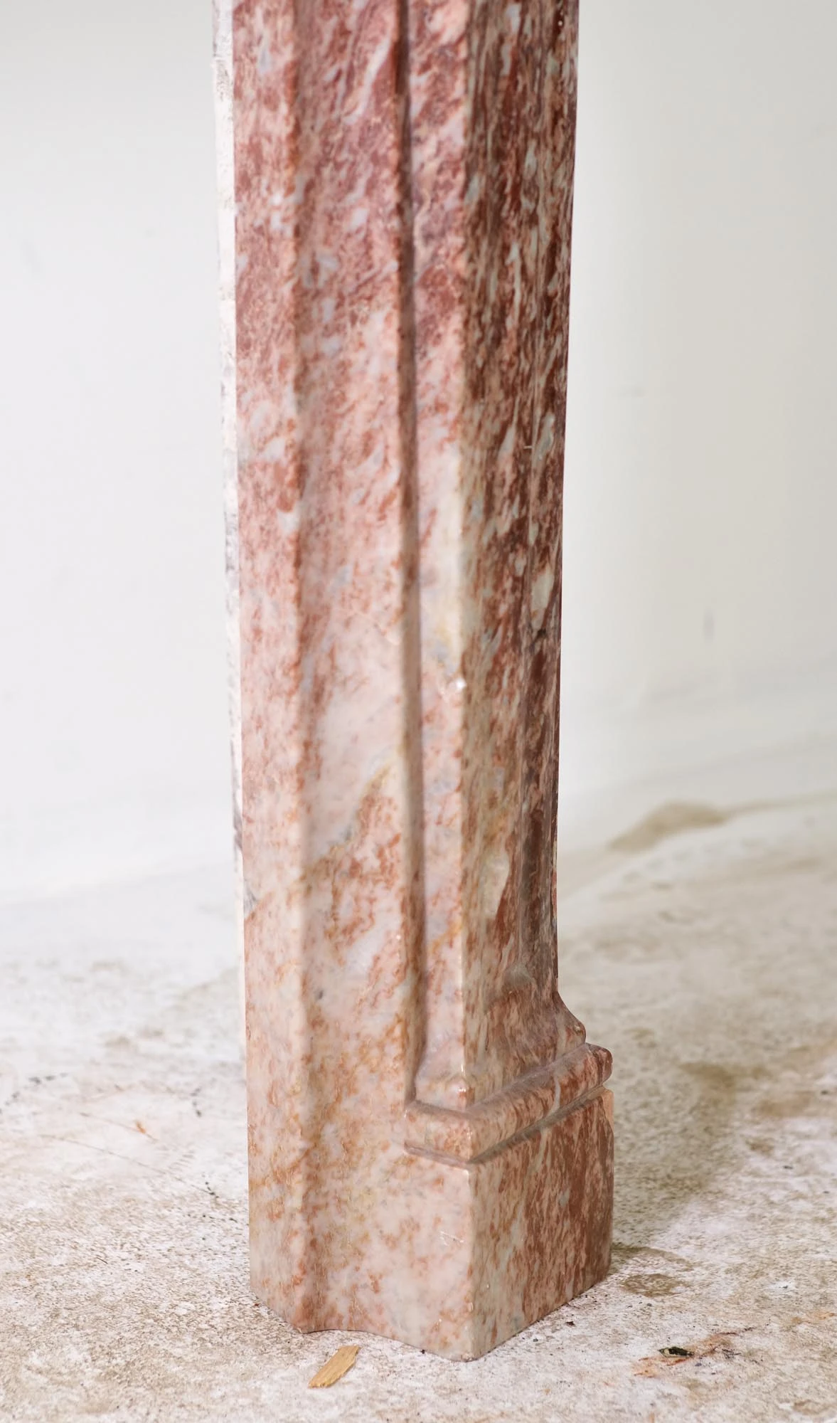 Vintage Louis XV Style Italian Brown & White Marble Mantel 7 Vintage Louis XV Style Italian Brown & White Marble Mantel - Image 5