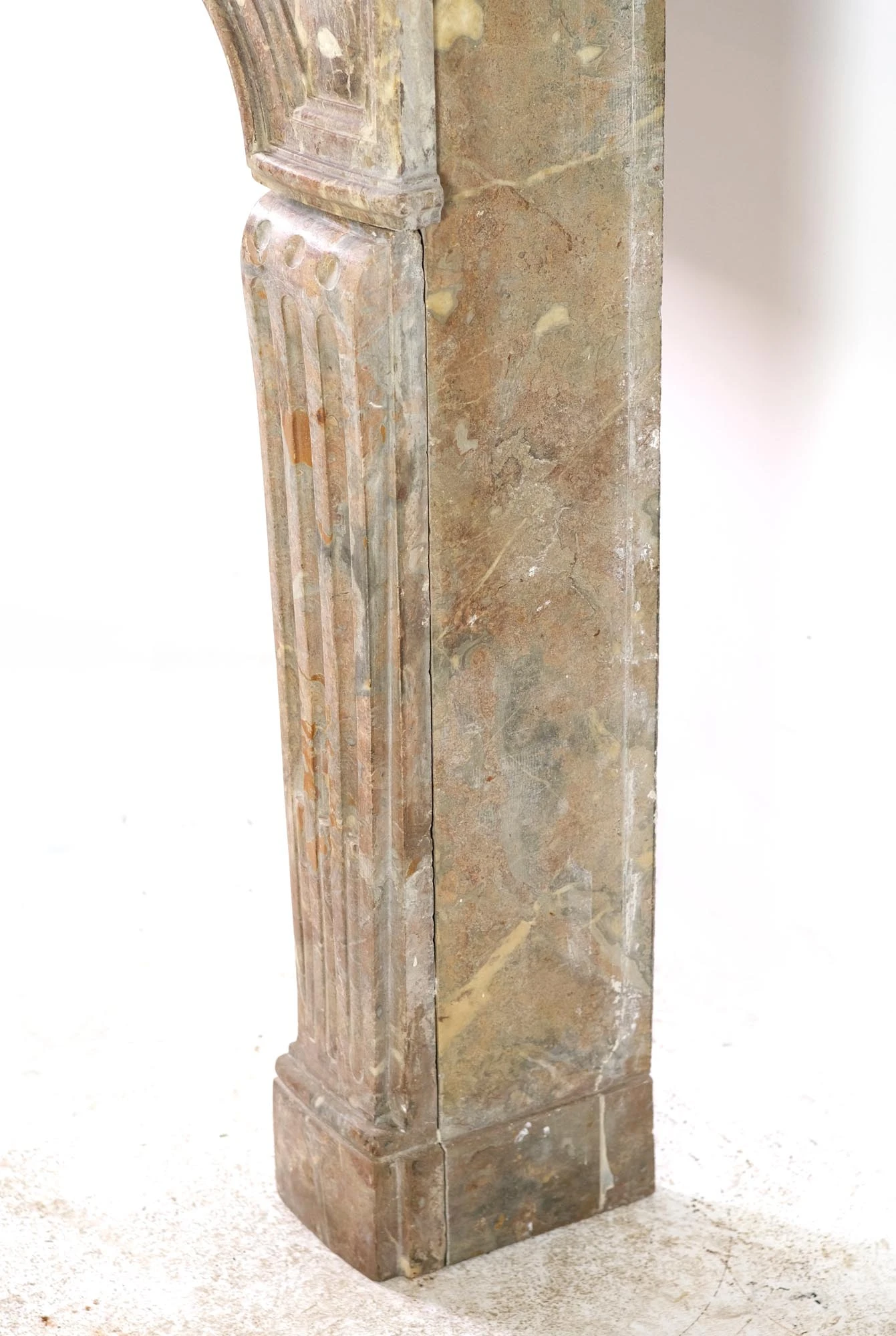 1920s Louis XVI Style Neutral Stone Mantel 8 1920s Louis XVI Style Neutral Stone Mantel - Image 6