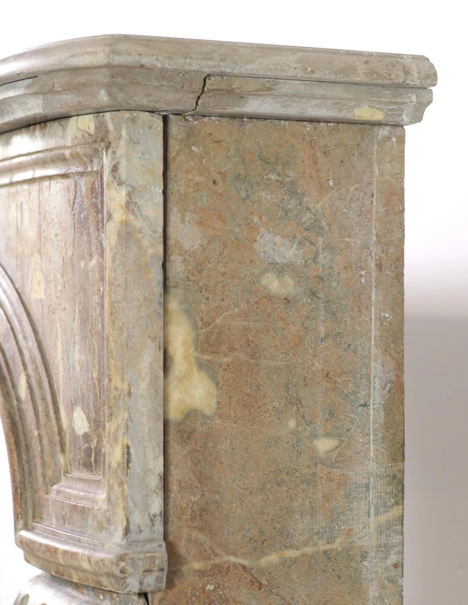 1920s Louis XVI Style Neutral Stone Mantel 9 1920s Louis XVI Style Neutral Stone Mantel - Image 7