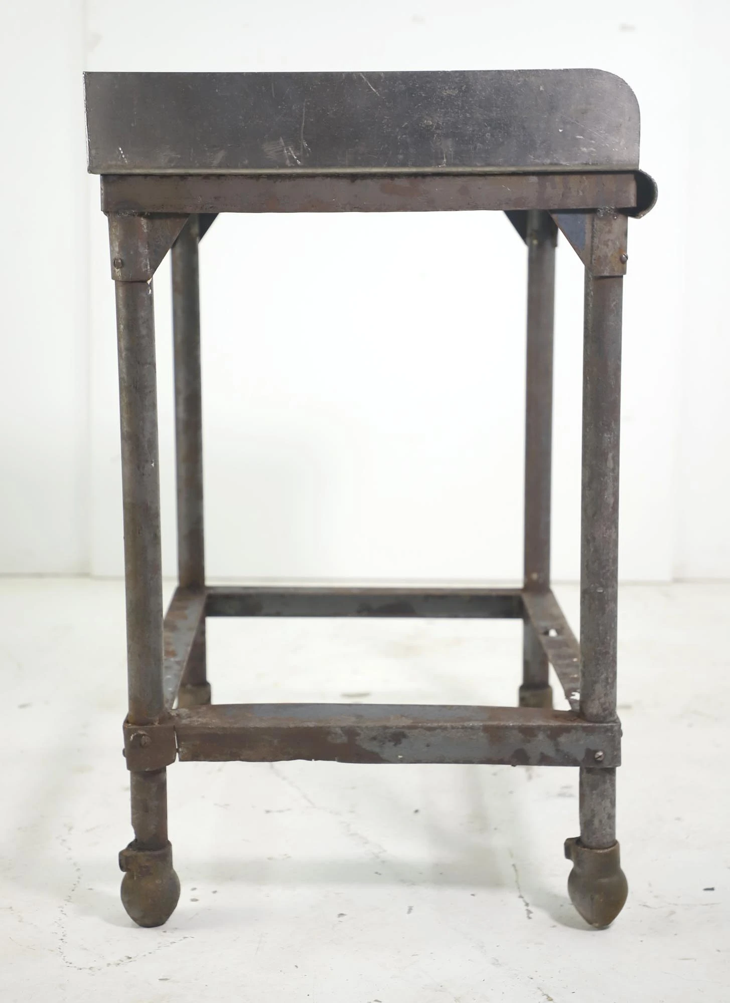 Reclaimed Commercial Stainless Steel Corner Work Table 14 Reclaimed Commercial Stainless Steel Corner Work Table - Image 12