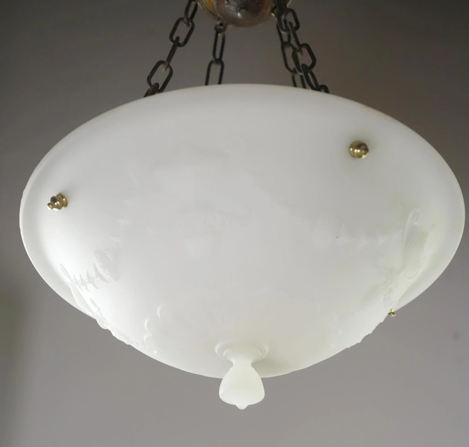 Victorian Molded Milk Glass Hanging Pendant Light 6 Victorian Molded Milk Glass Hanging Pendant Light - Image 4