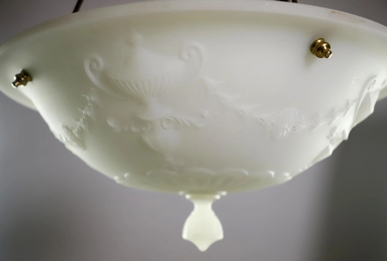 Victorian Molded Milk Glass Hanging Pendant Light 8 Victorian Molded Milk Glass Hanging Pendant Light - Image 6