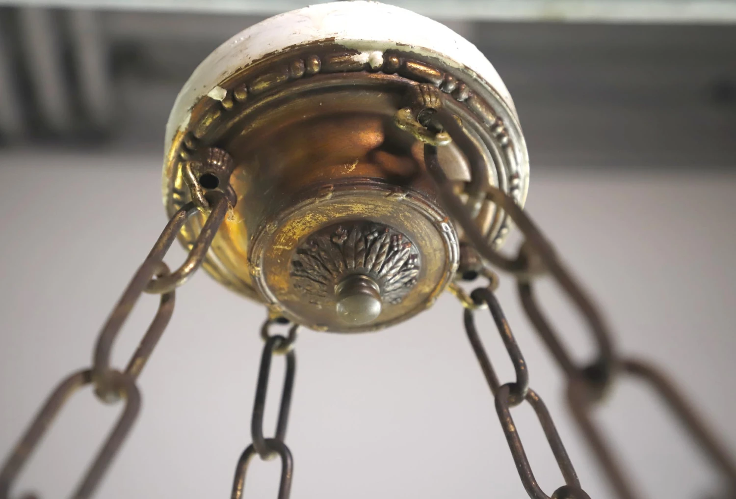 Victorian Molded Milk Glass Hanging Pendant Light 12 Victorian Molded Milk Glass Hanging Pendant Light - Image 10