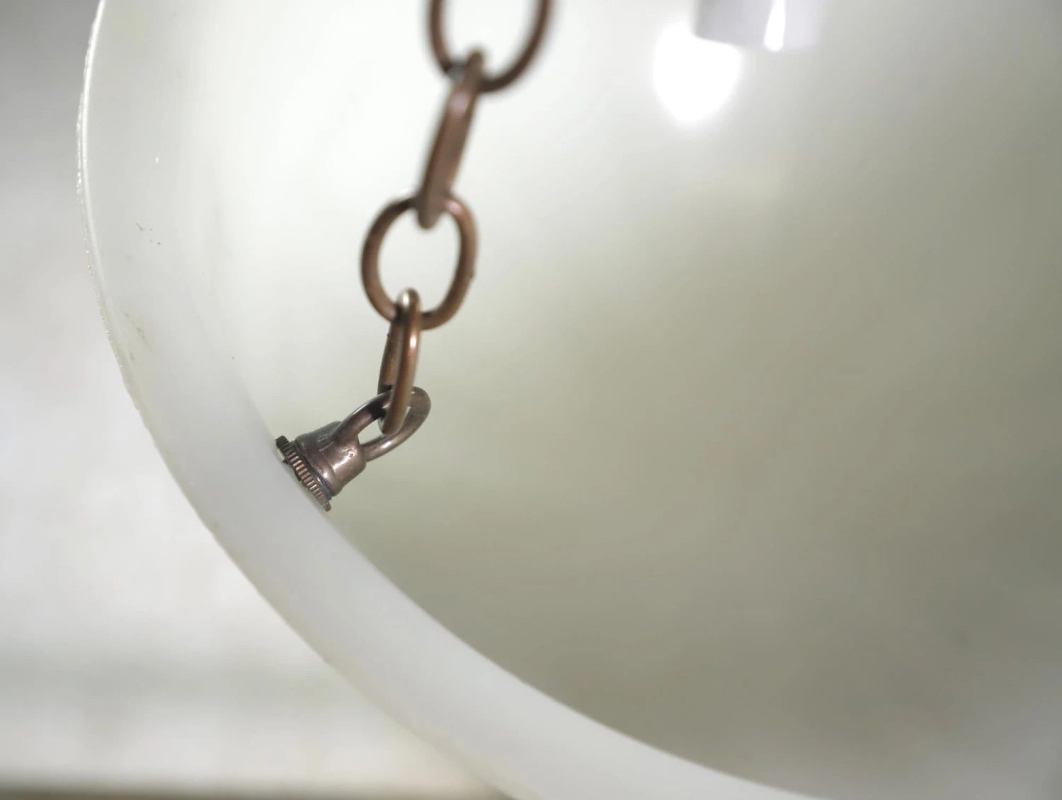 Victorian Ridged Milk Glass Hanging Pendant Light 6 Victorian Ridged Milk Glass Hanging Pendant Light - Image 4