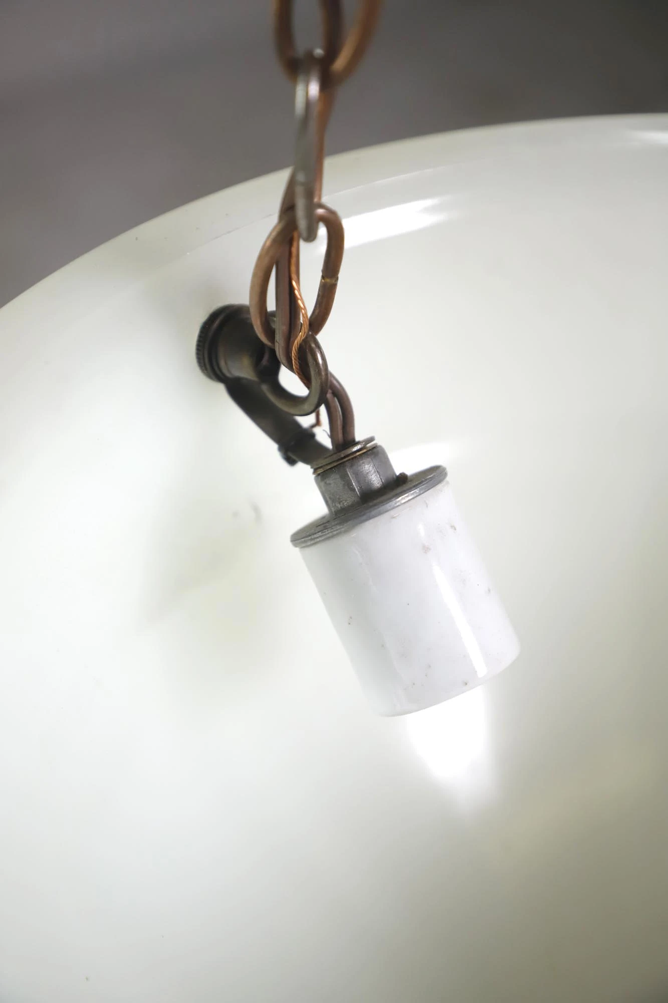 Victorian Ridged Milk Glass Hanging Pendant Light 7 Victorian Ridged Milk Glass Hanging Pendant Light - Image 5