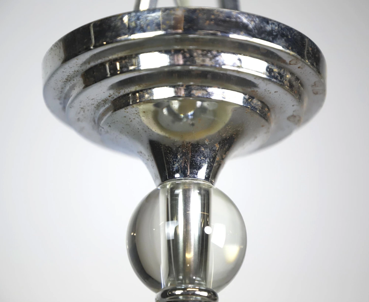 Modern White Hand Blown Glass Flush Mount Pendant Light 10 Modern White Hand Blown Glass Flush Mount Pendant Light - Image 8