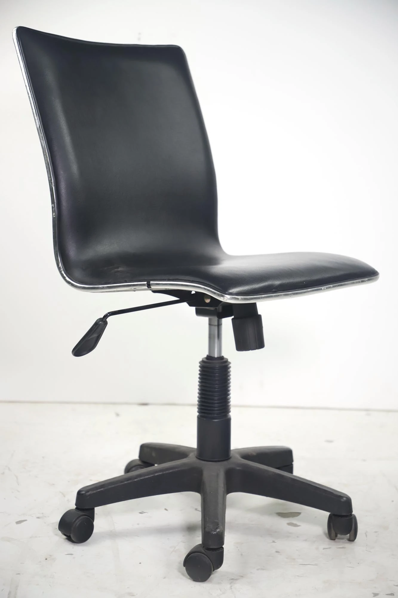 Contemporary Black Faux Leather Office Chair With Metallic Lining 12 Contemporary Black Faux Leather Office Chair With Metallic Lining - Image 10