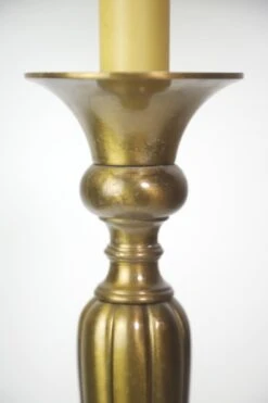 Pair Of Traditional Ribbed Patina Brass Table Lamps 15 Pair Of Traditional Ribbed Patina Brass Table Lamps -OGT Sale Store q279998 04