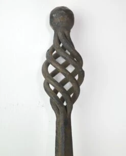 Antique 46 In. Wrought Iron Fireplace Andiron Cross Bar 9 Antique 46 In. Wrought Iron Fireplace Andiron Cross Bar -OGT Sale Store q280022 04