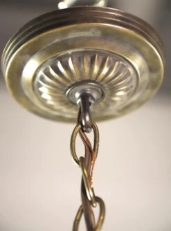 Antique Traditional Milk Glass Brass Chain Pendant Light 12 Antique Traditional Milk Glass Brass Chain Pendant Light -OGT Sale Store q280030 05