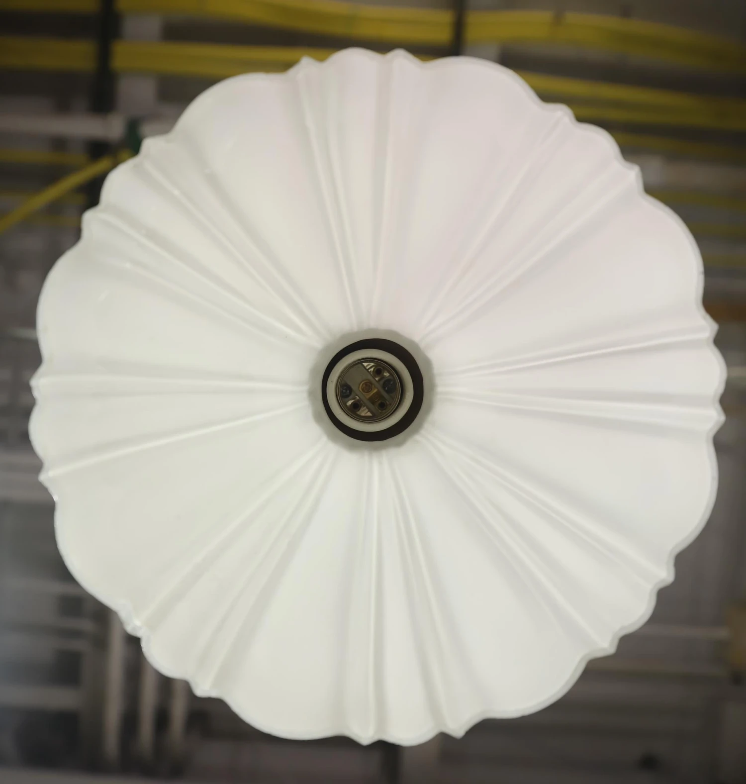 Antique Traditional Milk Glass Brass Chain Pendant Light 8 Antique Traditional Milk Glass Brass Chain Pendant Light - Image 6