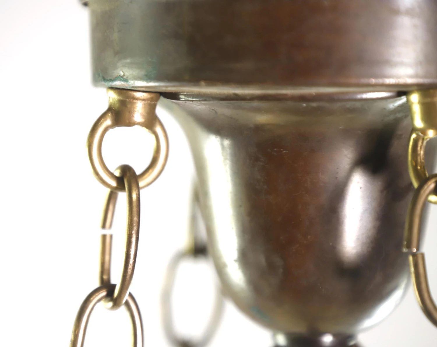 Victorian Figural Dish Glass Brass Chain Pendant Light 11 Victorian Figural Dish Glass Brass Chain Pendant Light - Image 9