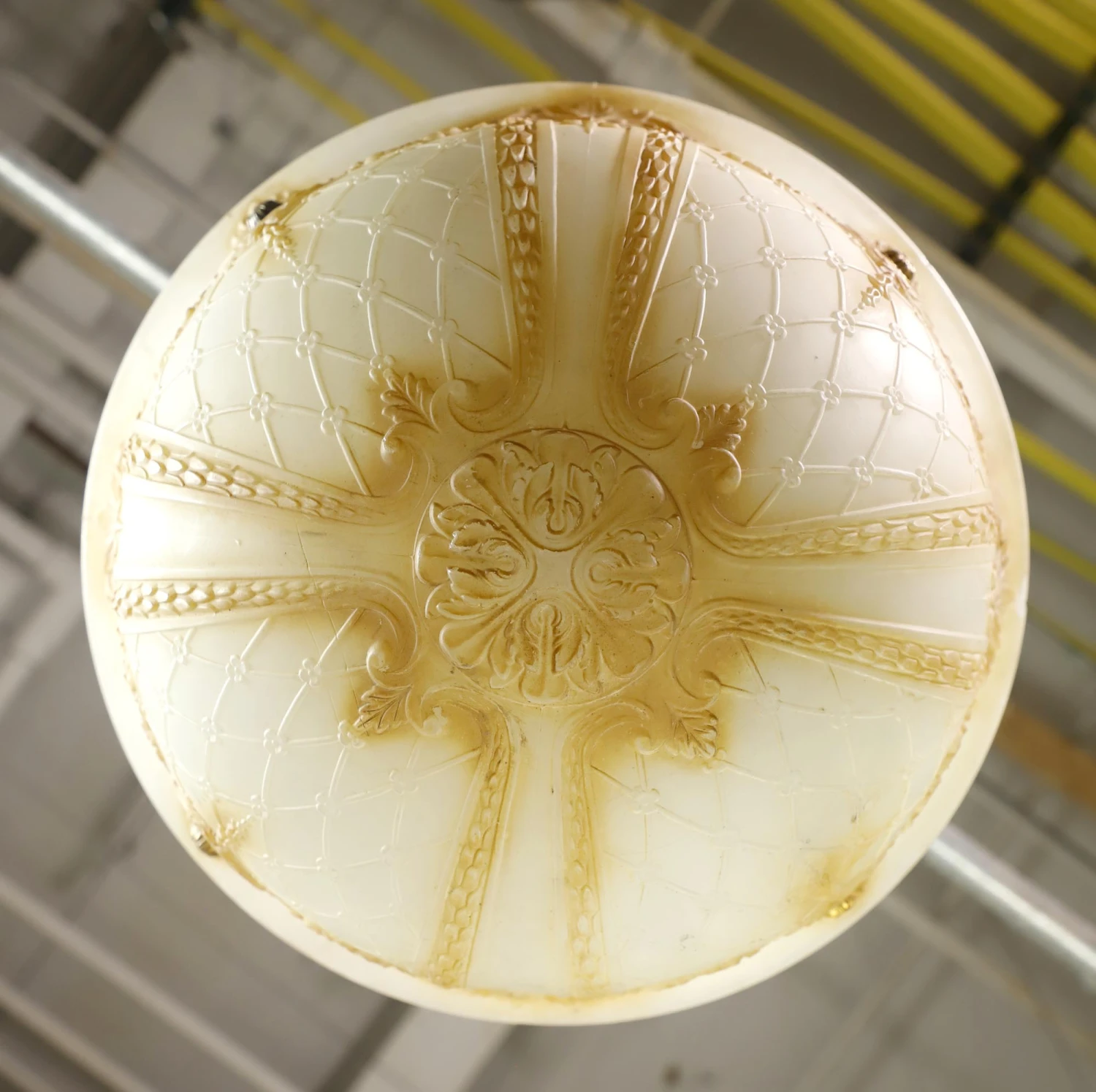 Victorian Figural Dish Glass Brass Chain Pendant Light 12 Victorian Figural Dish Glass Brass Chain Pendant Light - Image 10