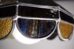 Vintage Tiffany Style Stained Yellow & Brown Glass Pendant Light 22 Vintage Tiffany Style Stained Yellow & Brown Glass Pendant Light -OGT Sale Store q280058 09