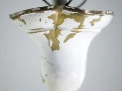 Antique 8 In. Milk Glass Brass Chain Schoolhouse Pendant Light 17 Antique 8 In. Milk Glass Brass Chain Schoolhouse Pendant Light -OGT Sale Store q280257 07