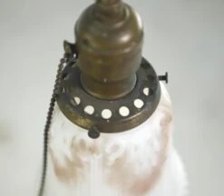 Antique Pink & White Milk Glass Brass Chain Pendant Light 18 Antique Pink & White Milk Glass Brass Chain Pendant Light -OGT Sale Store q280284 08