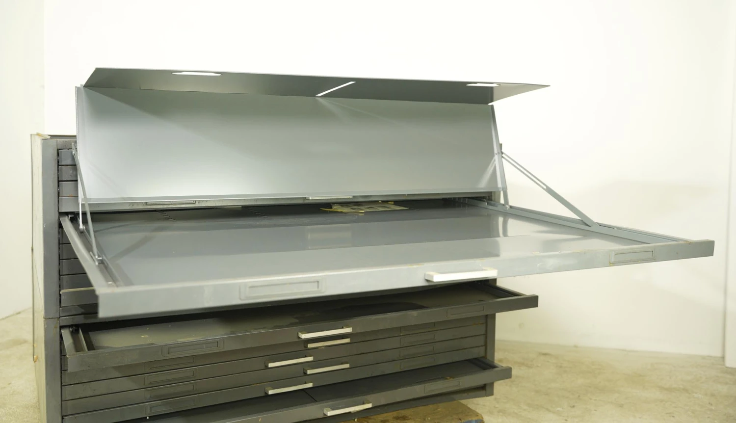 Reclaimed Steel Flat Filing Cabinet With Folding Shelves 9 Reclaimed Steel Flat Filing Cabinet With Folding Shelves - Image 7