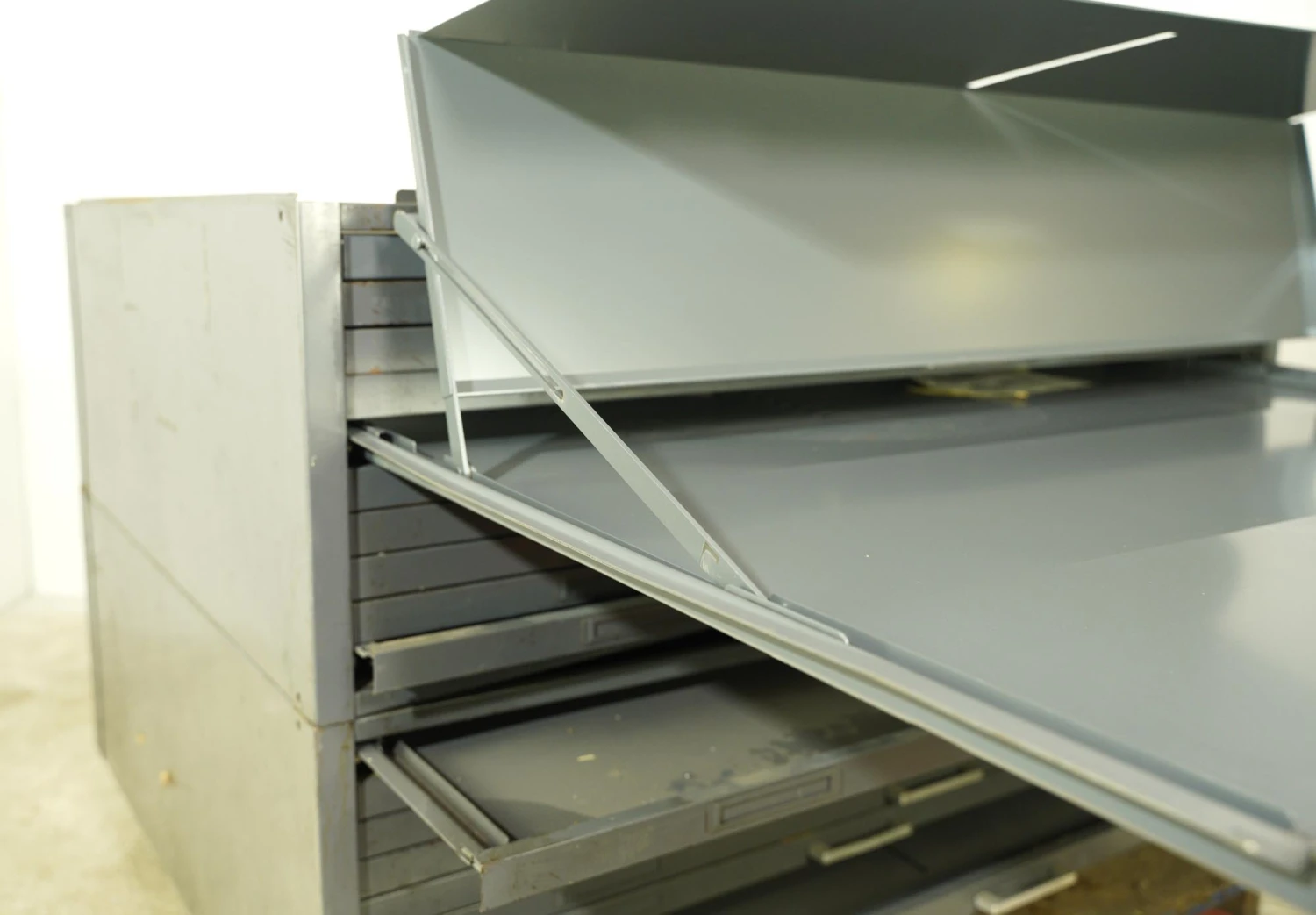 Reclaimed Steel Flat Filing Cabinet With Folding Shelves 10 Reclaimed Steel Flat Filing Cabinet With Folding Shelves - Image 8