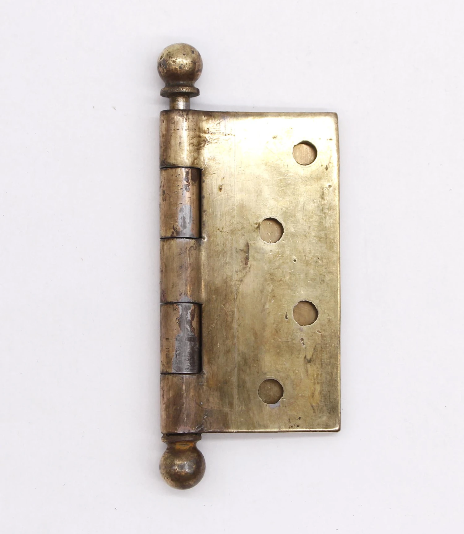 Vintage 4.375 X 4.375 Brass Plated Steel Ball Tip Butt Door Hinge 6 Vintage 4.375 X 4.375 Brass Plated Steel Ball Tip Butt Door Hinge - Image 4