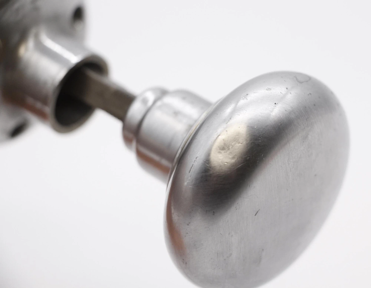 Vintage Brushed Nickeled Brass Passage Door Knob Set 9 Vintage Brushed Nickeled Brass Passage Door Knob Set - Image 7