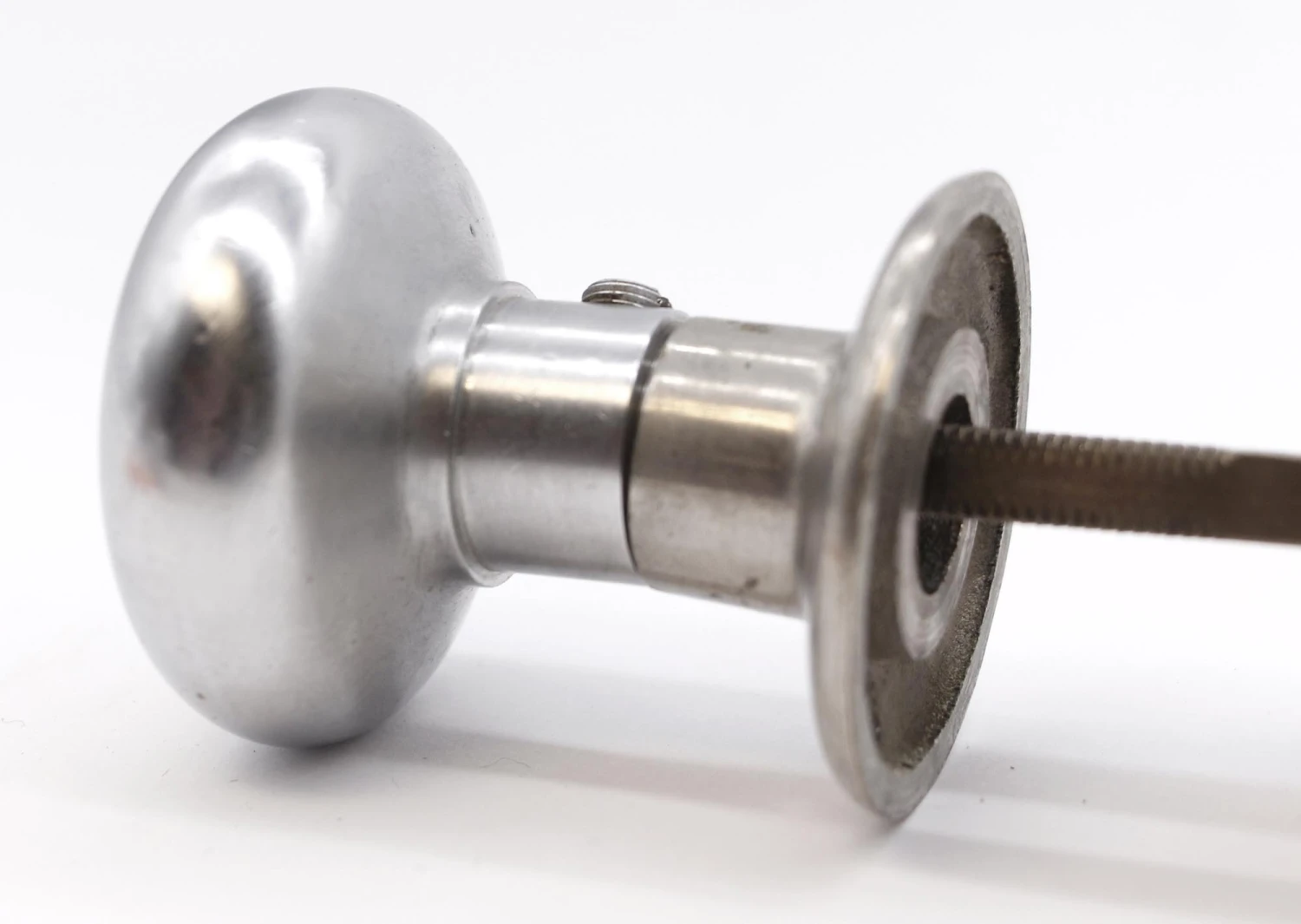 Vintage Brushed Nickeled Brass Passage Door Knob Set 11 Vintage Brushed Nickeled Brass Passage Door Knob Set - Image 9