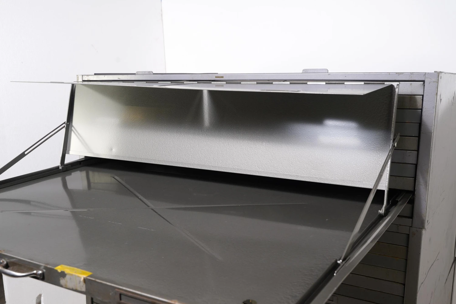 Flat Steel File Cabinet With Fold Out Table In Each Drawer 6 Flat Steel File Cabinet With Fold Out Table In Each Drawer - Image 4