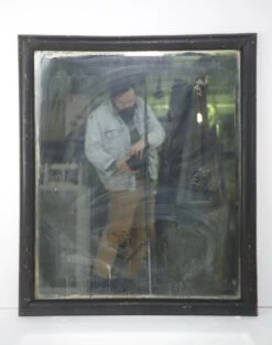 Refurbished Beveled Black Wood Wall Mirror 40 X 34 17 Refurbished Beveled Black Wood Wall Mirror 40 X 34 -OGT Sale Store q280506 08