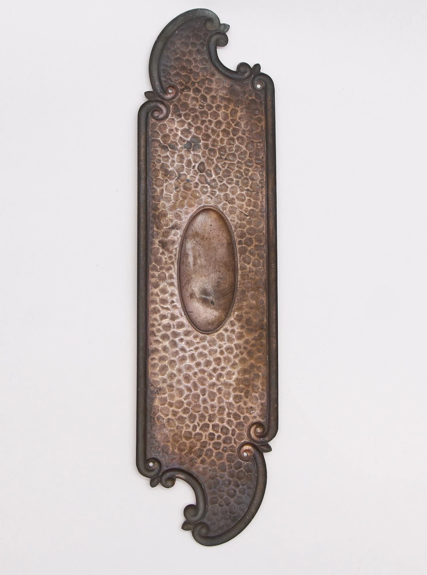 Vintage 12 In. Art Nouveau Copper Plated Brass Door Push Plate 7 Vintage 12 In. Art Nouveau Copper Plated Brass Door Push Plate - Image 5