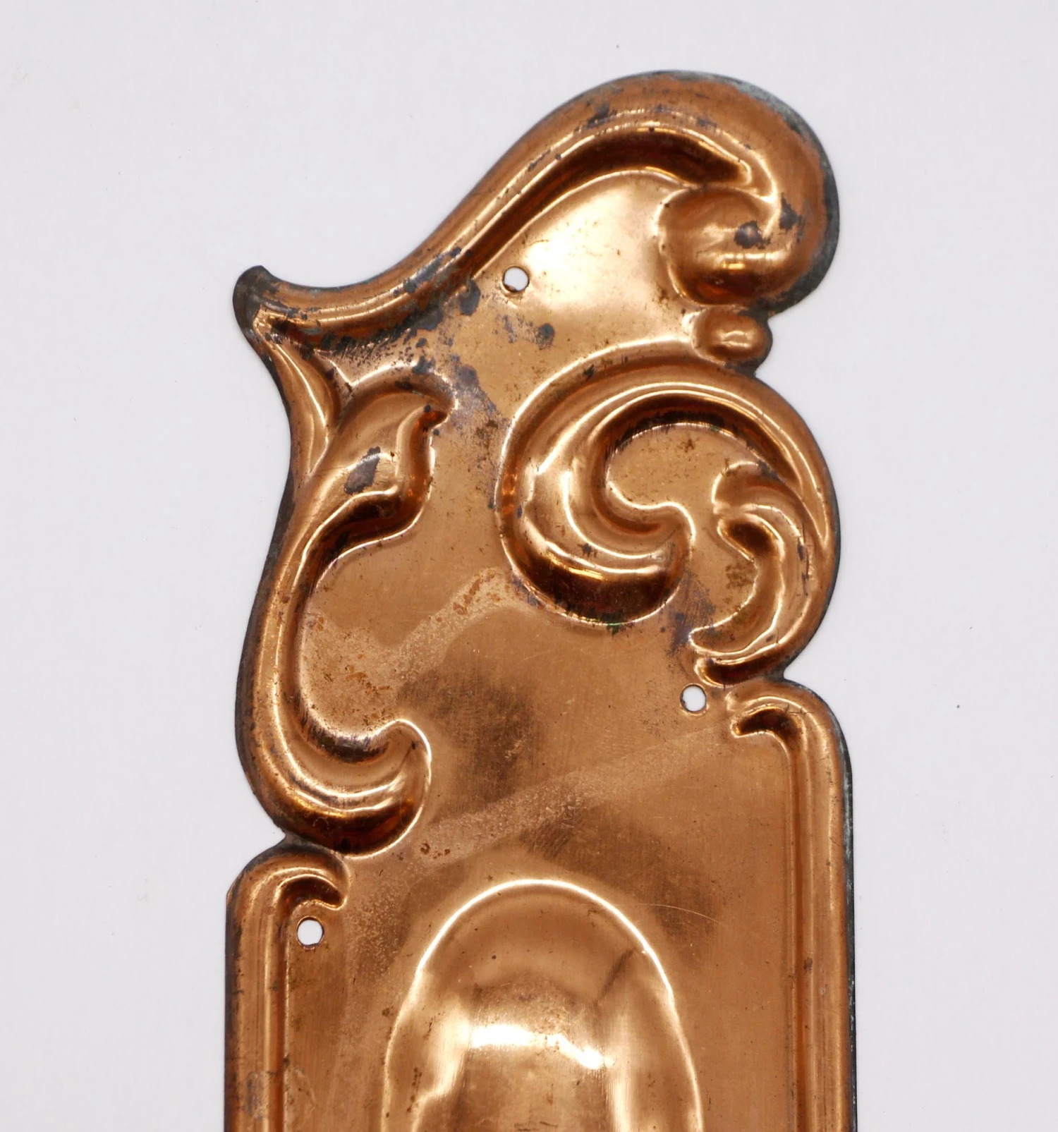 Pair Of 10.6 In. Copper Plated Brass Art Nouveau Door Push Plates 6 Pair Of 10.6 In. Copper Plated Brass Art Nouveau Door Push Plates - Image 4
