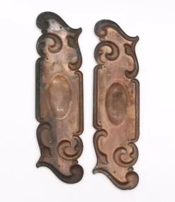Pair Of 10.6 In. Copper Plated Brass Art Nouveau Door Push Plates 13 Pair Of 10.6 In. Copper Plated Brass Art Nouveau Door Push Plates -OGT Sale Store q280518 06