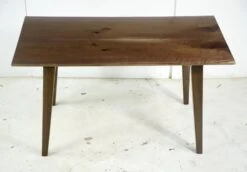 Handcrafted 4.5 Ft. Walnut Taper Legs Dining Table 14 Handcrafted 4.5 Ft. Walnut Taper Legs Dining Table -OGT Sale Store q280545 05