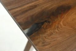 Handcrafted 4.5 Ft. Walnut Resin Tapered Leg Dining Table 15 Handcrafted 4.5 Ft. Walnut Resin Tapered Leg Dining Table -OGT Sale Store q280549 05