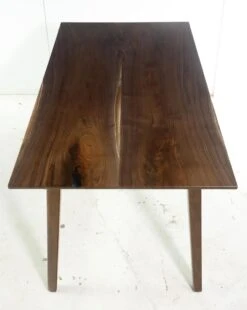 Handcrafted 4.5 Ft. Walnut Resin Tapered Leg Dining Table 16 Handcrafted 4.5 Ft. Walnut Resin Tapered Leg Dining Table -OGT Sale Store q280549 06