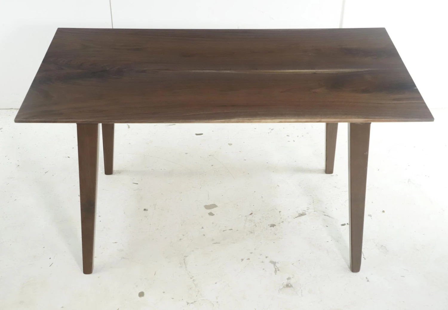 Handcrafted 4.5 Ft. Walnut Resin Tapered Leg Dining Table 10 Handcrafted 4.5 Ft. Walnut Resin Tapered Leg Dining Table - Image 8
