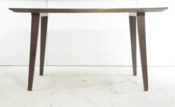 Handcrafted 4.5 Ft. Walnut Resin Tapered Leg Dining Table 19 Handcrafted 4.5 Ft. Walnut Resin Tapered Leg Dining Table -OGT Sale Store q280549 09
