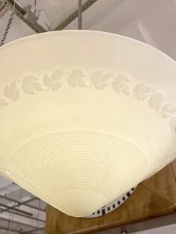 Art Deco Oak Leaf Milk Glass Dish Pendant Light 16 Art Deco Oak Leaf Milk Glass Dish Pendant Light -OGT Sale Store q281706 05
