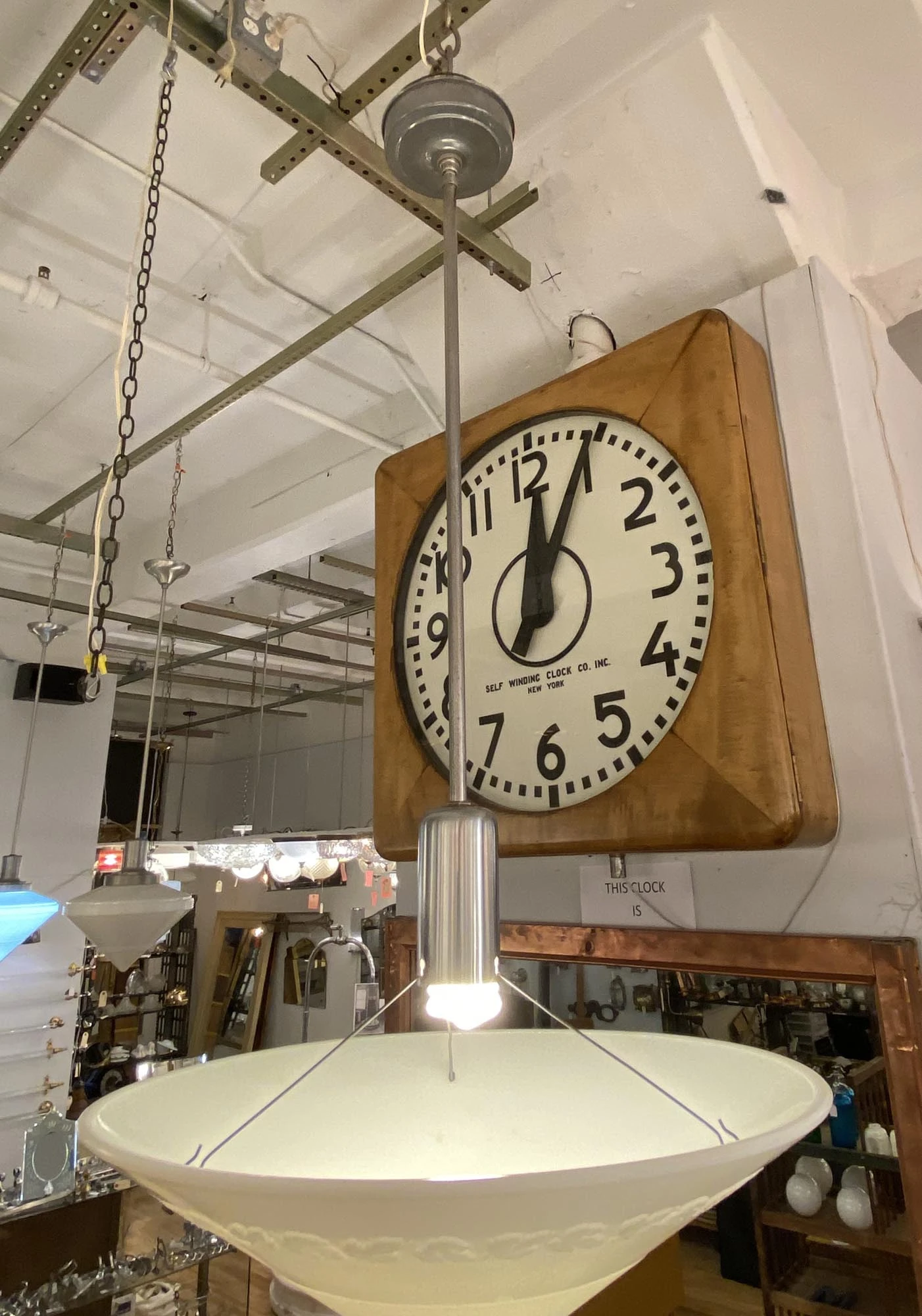 Art Deco Oak Leaf Milk Glass Dish Pendant Light 8 Art Deco Oak Leaf Milk Glass Dish Pendant Light - Image 6