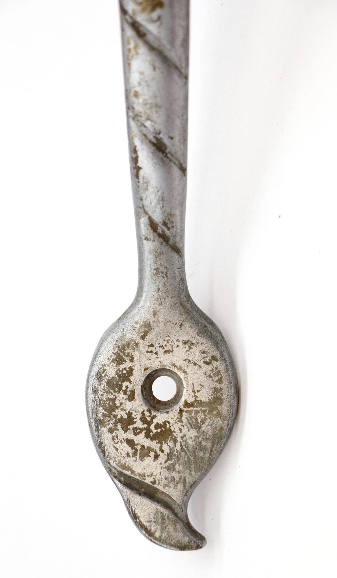 Vintage Arts & Crafts 11.75 In. Nickel Plated Brass Door Pull 6 Vintage Arts & Crafts 11.75 In. Nickel Plated Brass Door Pull - Image 4