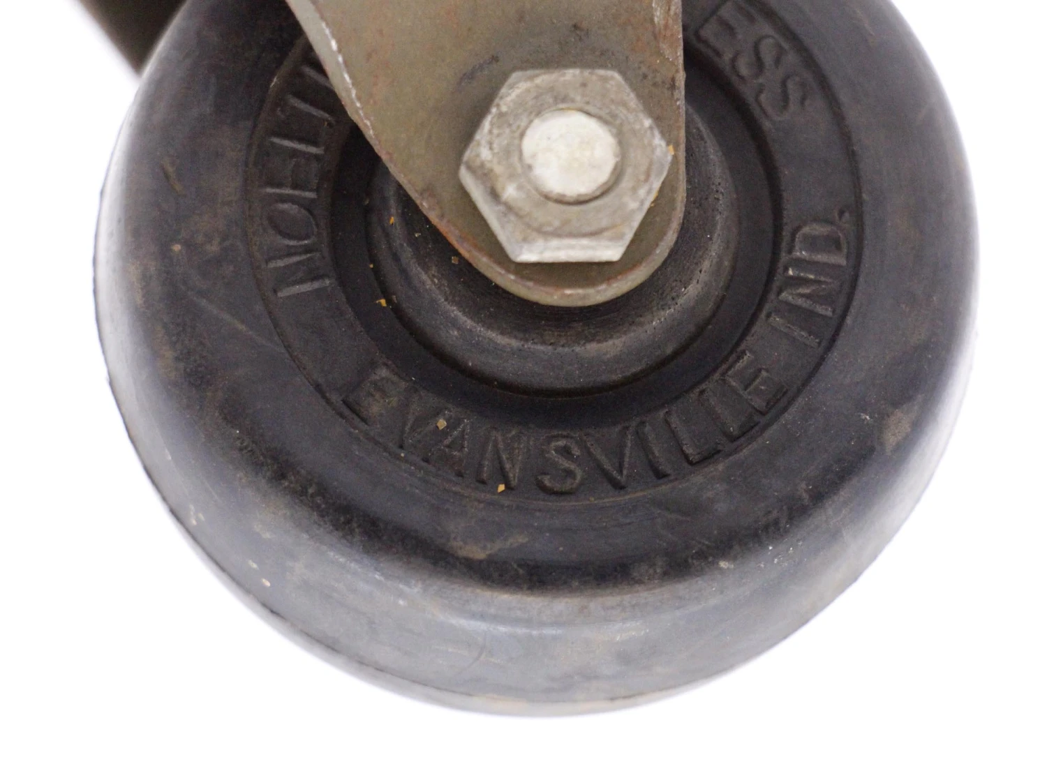 Set Of 4 Vintage Steel & Rubber Wheel Casters 8 Set Of 4 Vintage Steel & Rubber Wheel Casters - Image 6