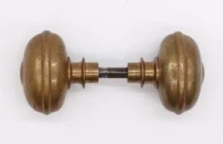 Pair Of Antique Cast Brass Oval Door Knobs 12 Pair Of Antique Cast Brass Oval Door Knobs -OGT Sale Store q281753 05