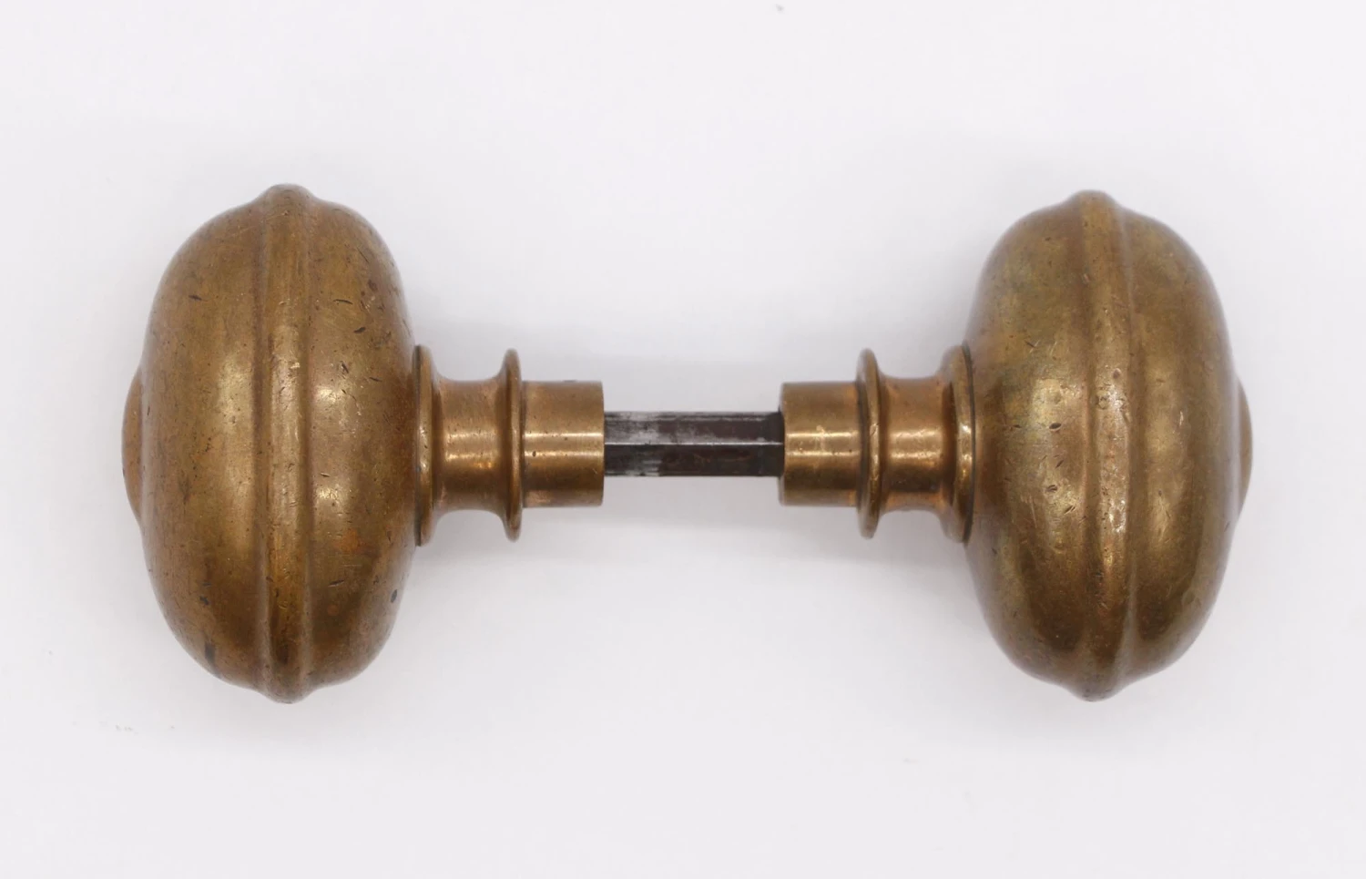 Pair Of Antique Cast Brass Oval Door Knobs 7 Pair Of Antique Cast Brass Oval Door Knobs - Image 5