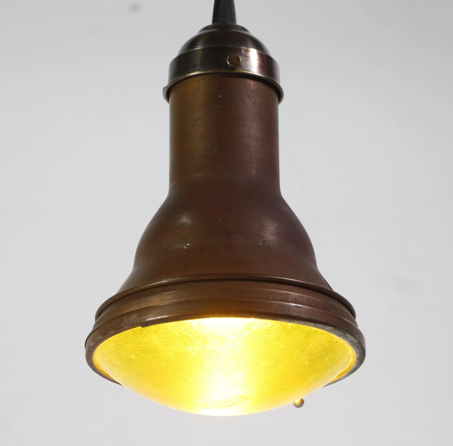 Reclaimed Philadelphia Civic Center Copper & Glass Stage Pendant Light 7 Reclaimed Philadelphia Civic Center Copper & Glass Stage Pendant Light - Image 5