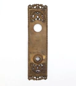 Pair Of 11.25 In. Antique Foliate Bronze Door Back Plates 13 Pair Of 11.25 In. Antique Foliate Bronze Door Back Plates -OGT Sale Store q281762 05