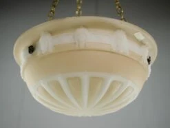 Prewar Antique Cast Milk Glass Figural Pendant Light -OGT Sale Store q281848 04