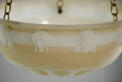 Prewar Antique Cast Milk Glass Figural Pendant Light -OGT Sale Store q281848 06