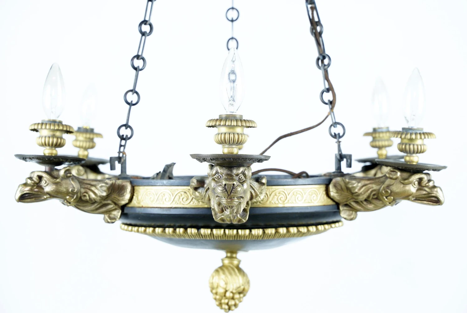 French Empire 6 Arm Lions & Eagles Bronze Chandelier 6 French Empire 6 Arm Lions & Eagles Bronze Chandelier - Image 4