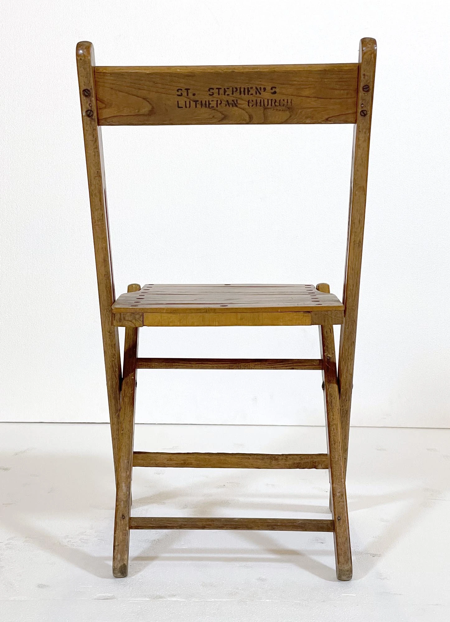 Reclaimed Slatted Wood Church Event Folding Chair 9 Reclaimed Slatted Wood Church Event Folding Chair - Image 7