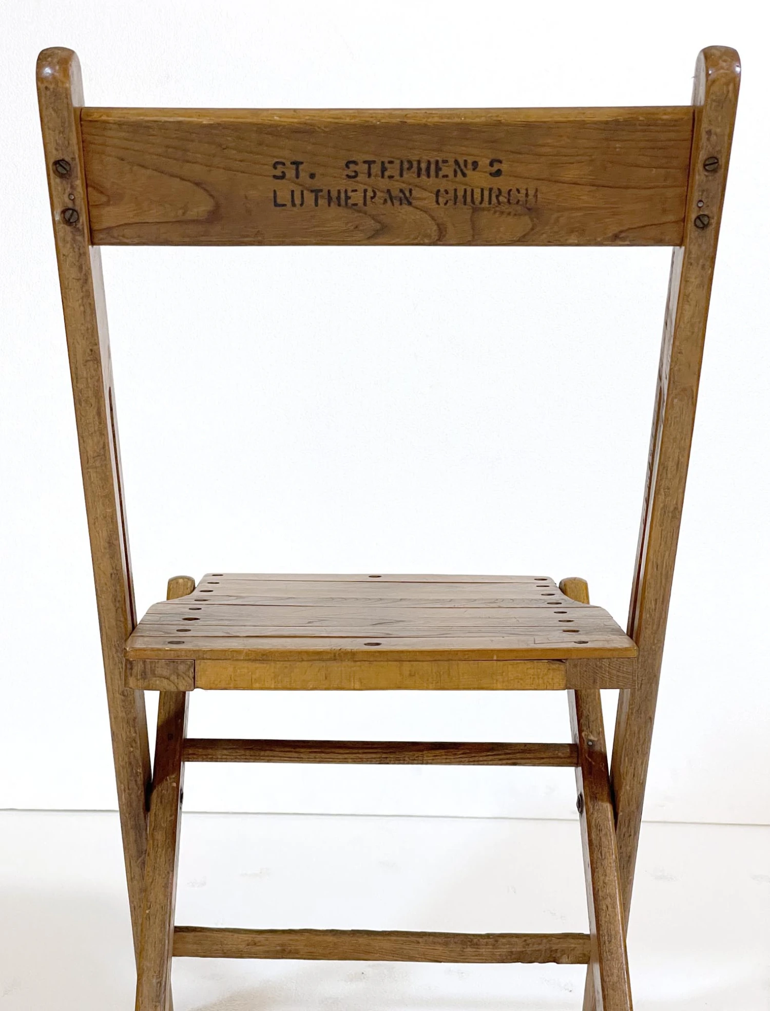 Reclaimed Slatted Wood Church Event Folding Chair 10 Reclaimed Slatted Wood Church Event Folding Chair - Image 8